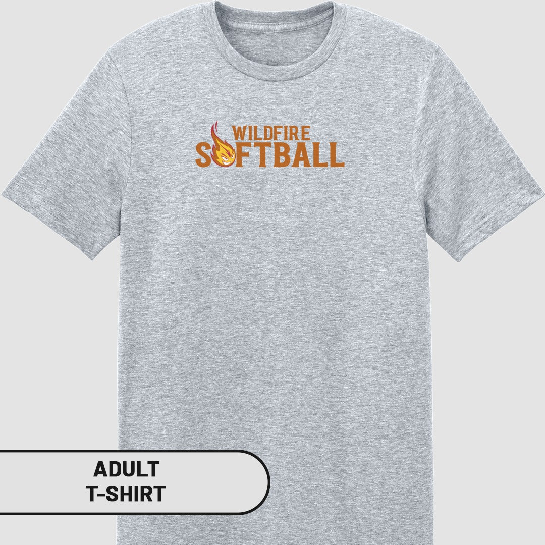 Wildfire Softball Gray Adult T-Shirt