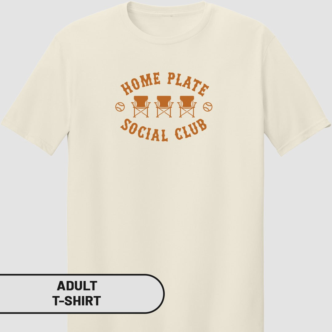 Home Plate Social Club Adult T-Shirt