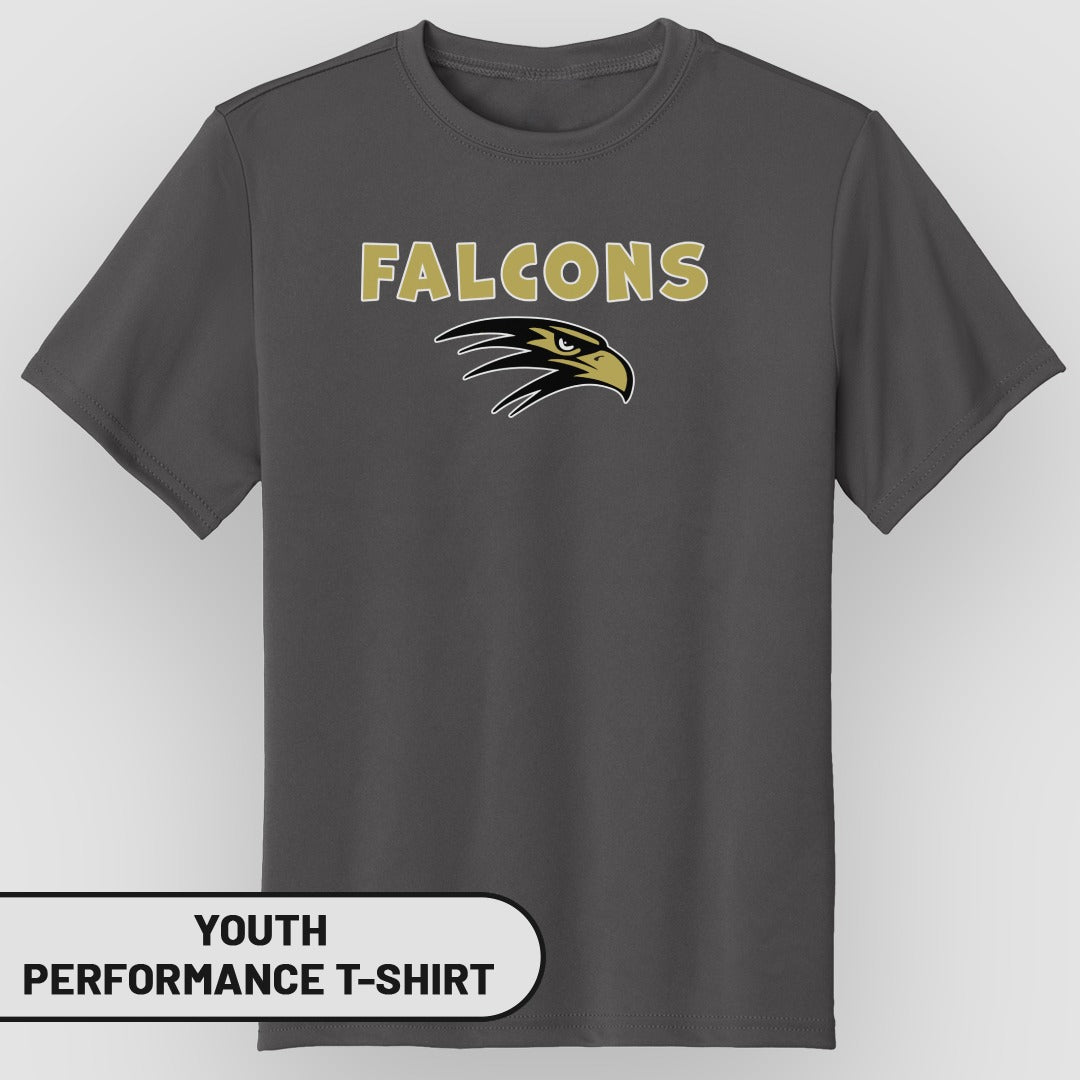 Falcons Youth Performance T-Shirt with Eagle Graphic