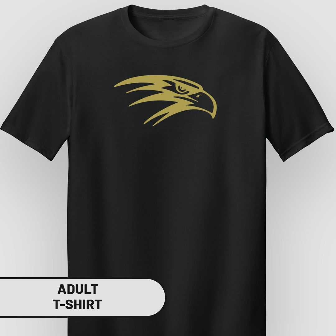 Bold Black Adult T-Shirt with Fierce Eagle Graphic