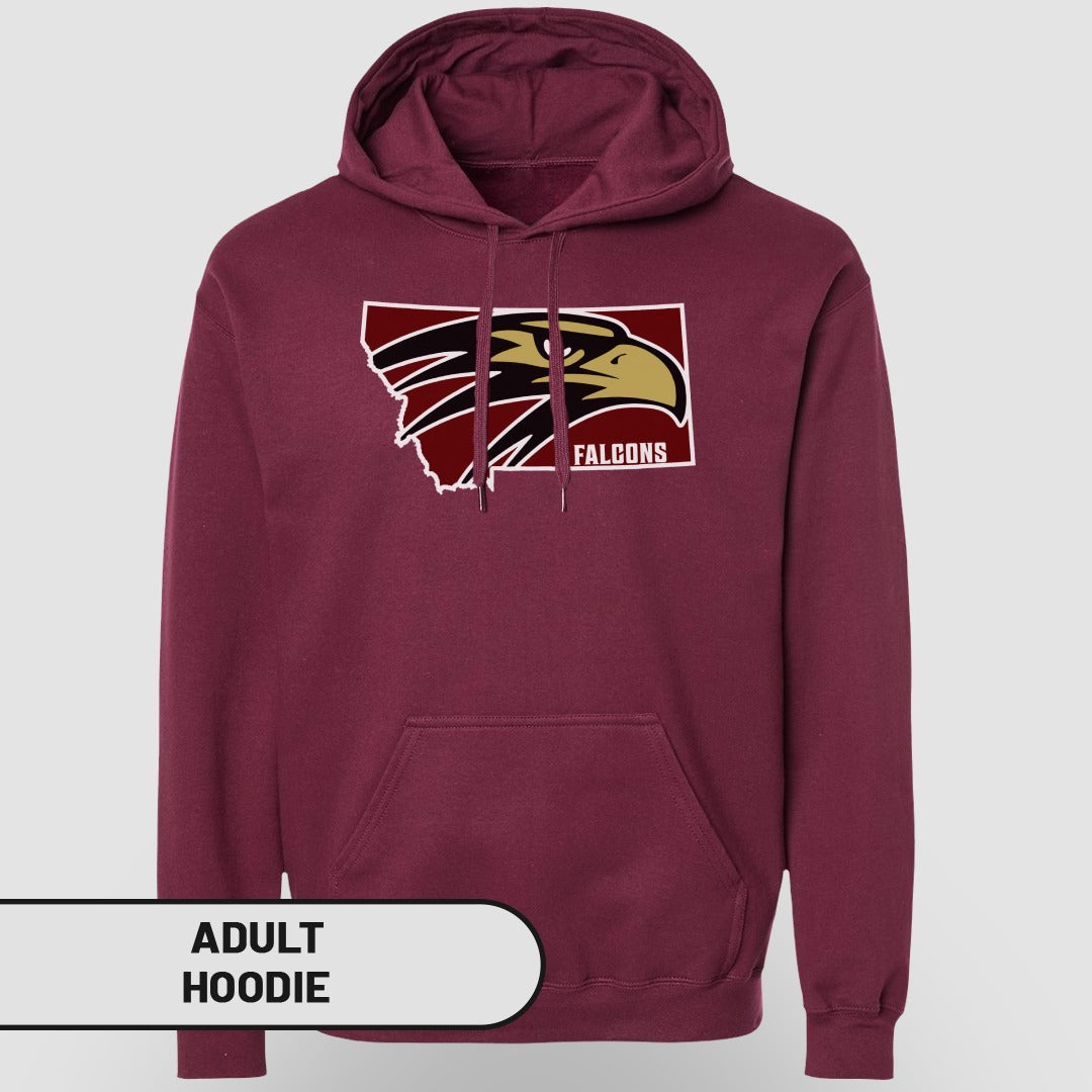 Falcons Eagle Logo State Design Adult Hoodie