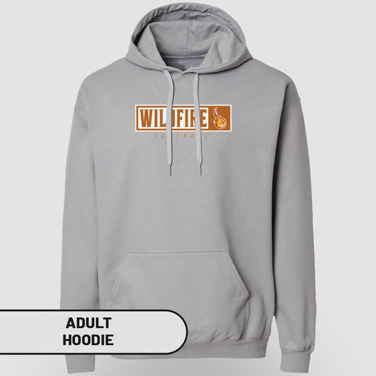 Wildfire Softball Logo Design Grey Adult Hoodie