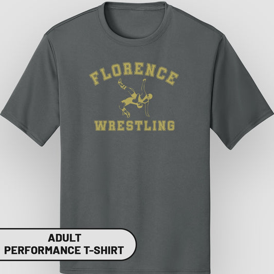 Florence Wrestling Graphic Adult Performance T-Shirt