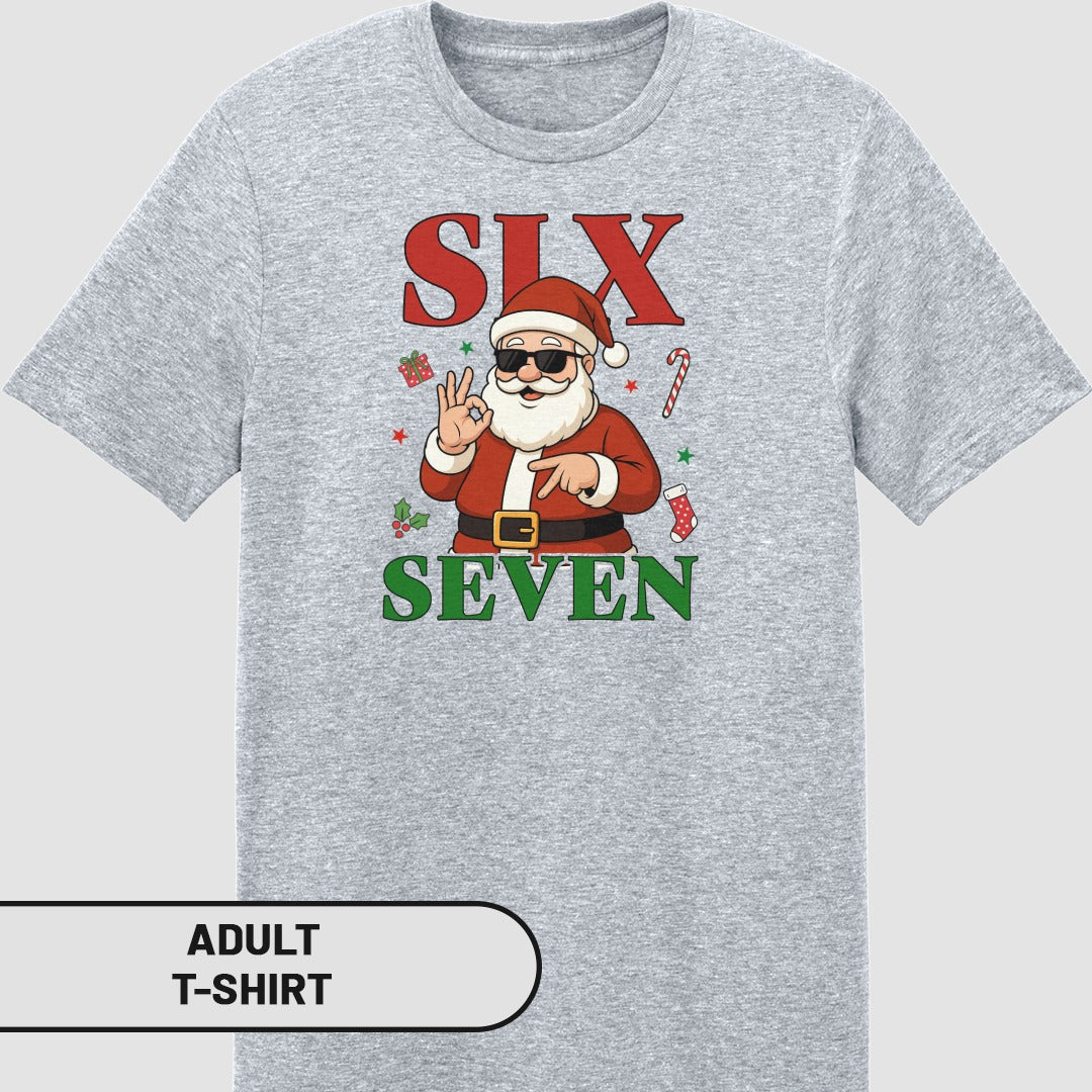 Funny Santa Six Seven Graphic Adult T-Shirt