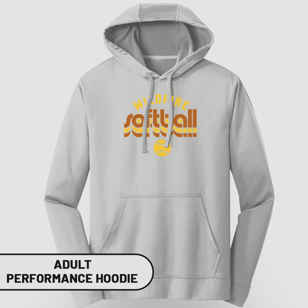 Hit Of The Softball Design Adult Performance Hoodie