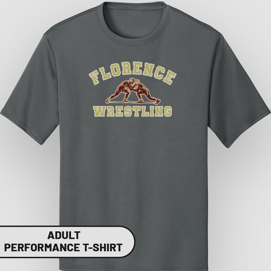 Florence Wrestling Graphic Adult Performance T-Shirt