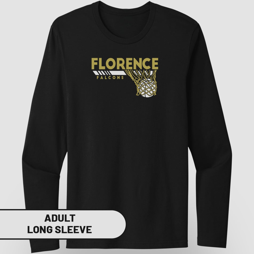 Florence Falcons Basketball Net Adult Long Sleeve