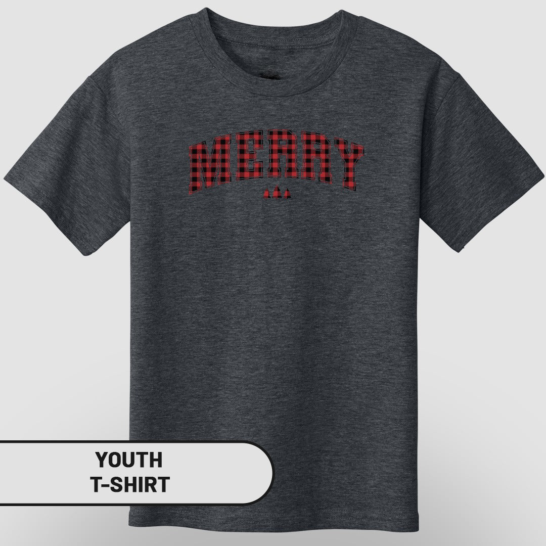 Youth Merry Graphic Holiday T-Shirt for Kids