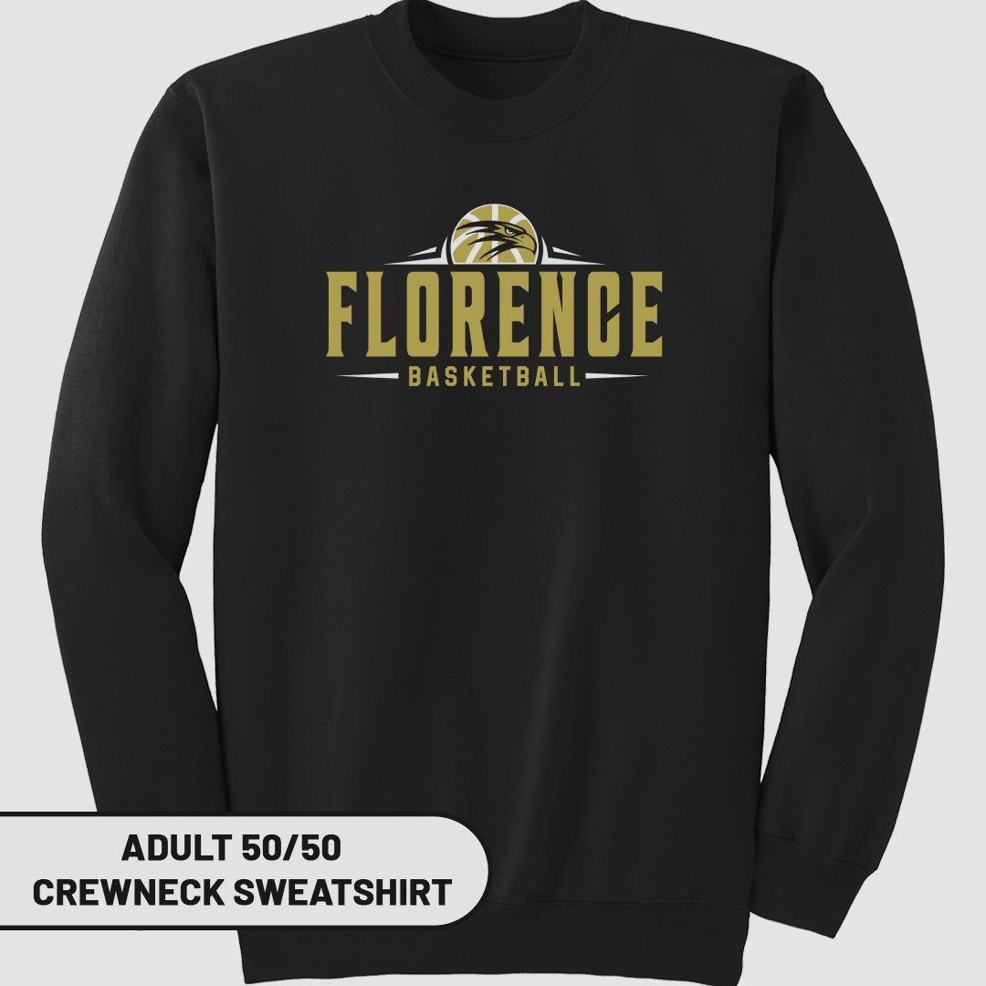 Florence Basketball Crewneck Sweatshirt Adult 50/50