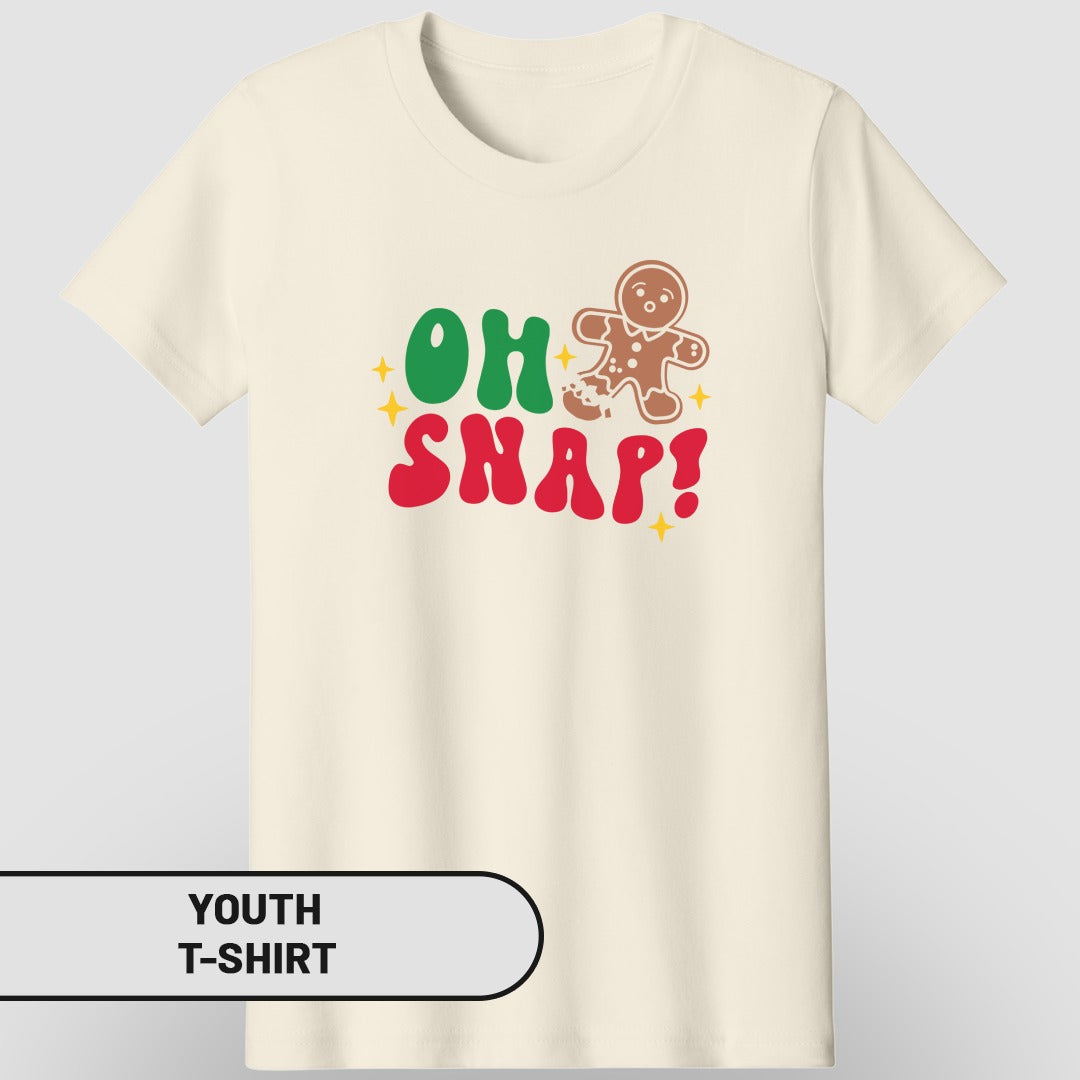 Oh Snap Gingerbread Man Funny Youth T-Shirt