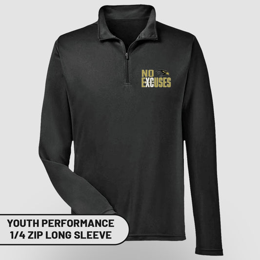No Excuses Youth Performance 1/4 Zip Long Sleeve Shirt