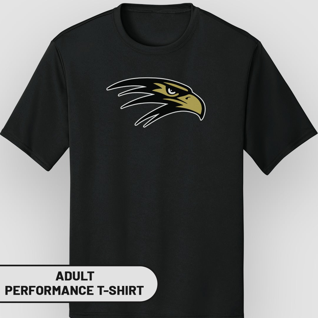 Athletic Black Tee with Fierce Eagle Head Design
