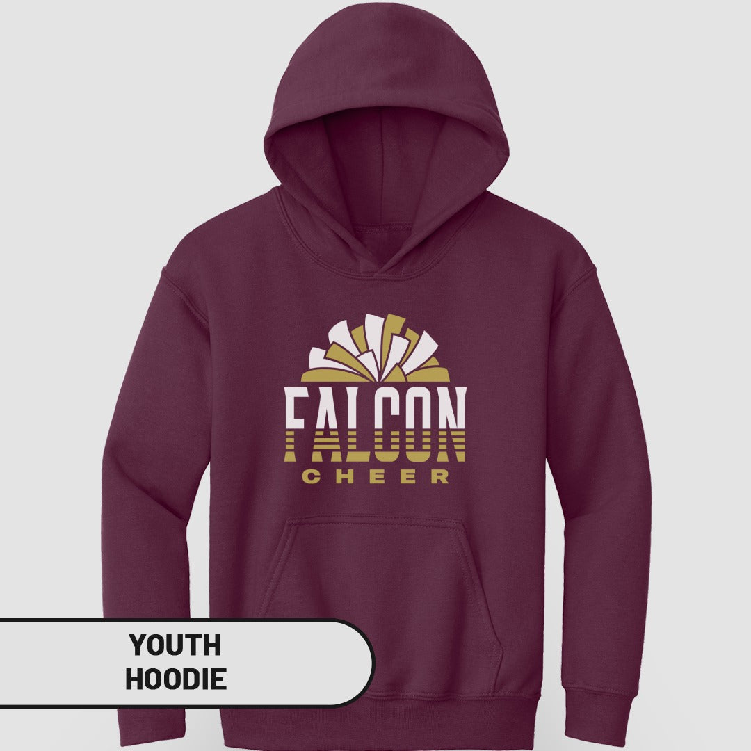 Falcon Cheer Graphic Design Youth Hoodie
