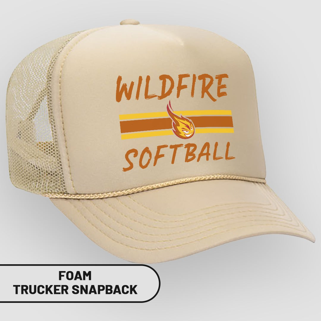 Wildfire Softball Foam Trucker Snapback Hat