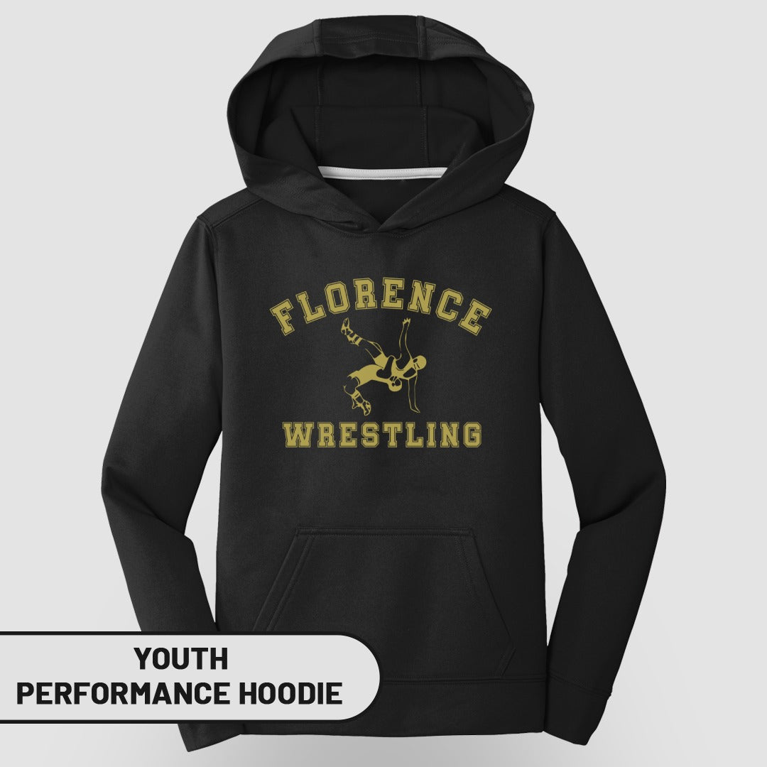 Florence Wrestling Youth Performance Hoodie
