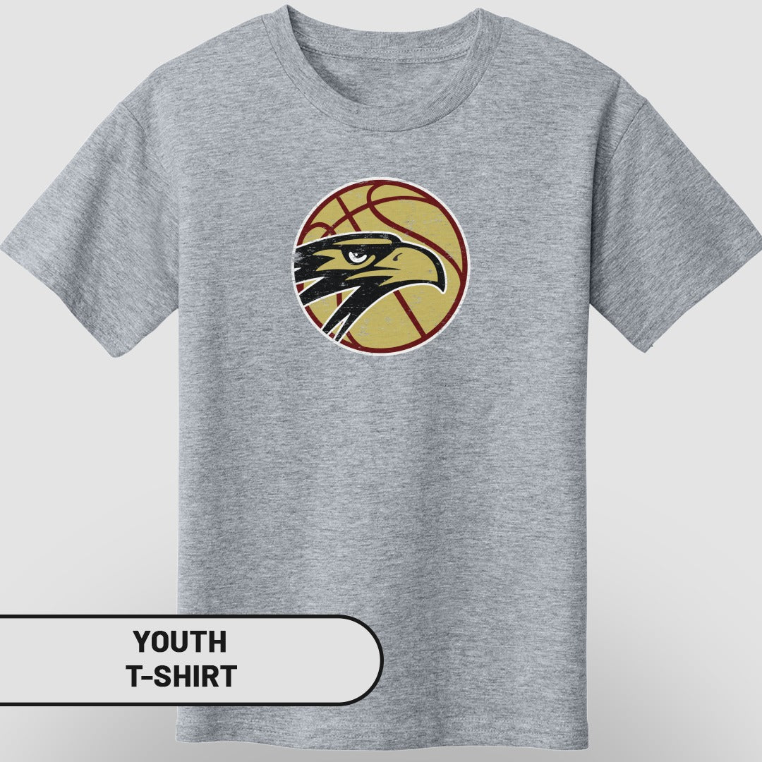 Basketball Eagle Logo Youth T-Shirt for Sports Fans