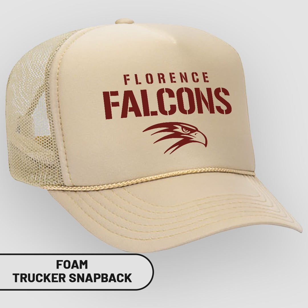 Florence Falcons Branded Foam Trucker Snapback Hat