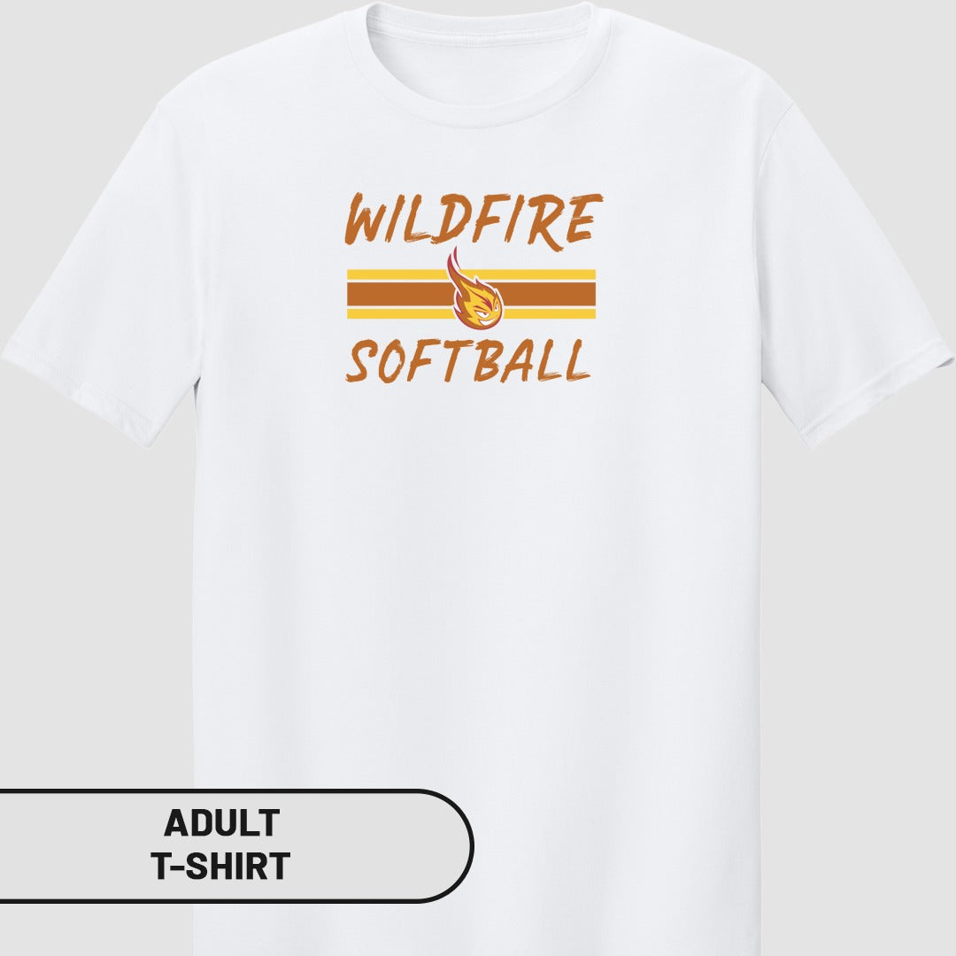 Wildfire Softball Design Casual Wear Adult T-Shirt