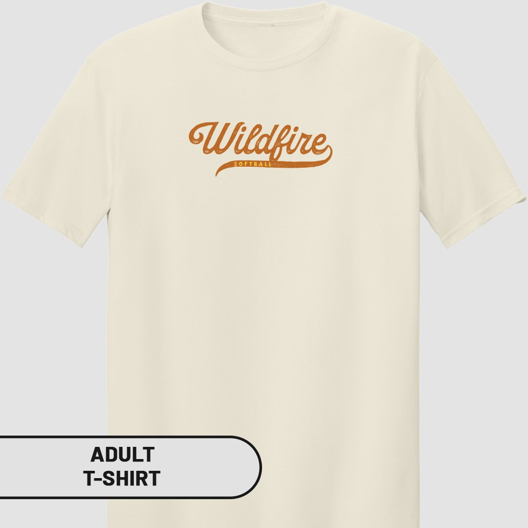 Wildfire Script Logo Adult T-Shirt
