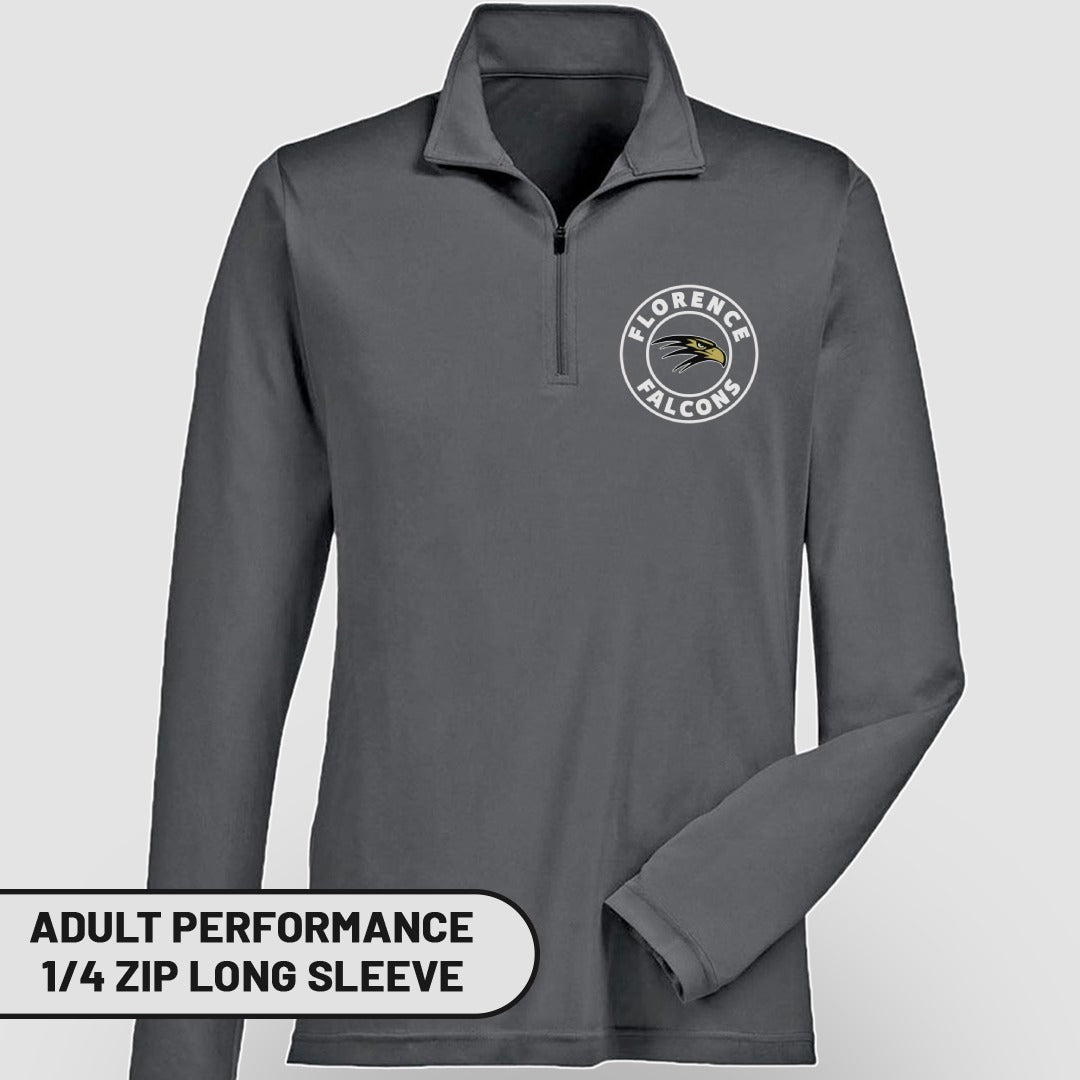 Florence Falcons Adult Performance 1/4 Zip Long Sleeve Shirt