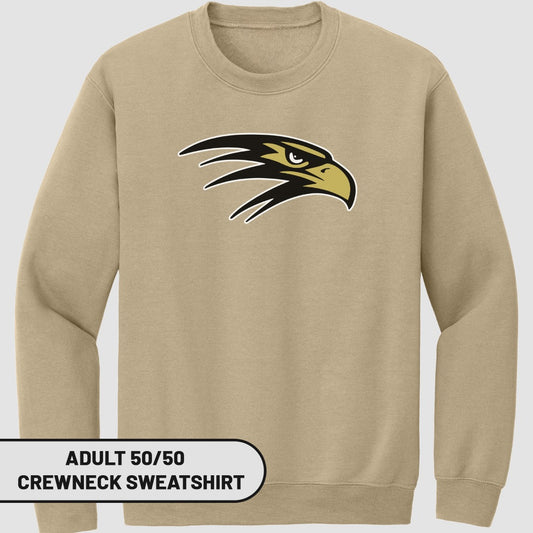 Hawk Design Adult 50/50 Crewneck Sweatshirt