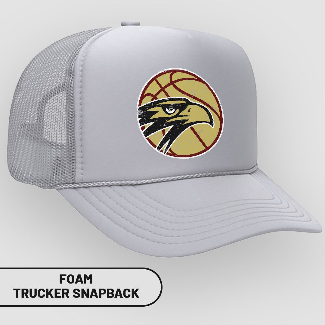 Foam Trucker Snapback Hat with Basketball Eagle Design