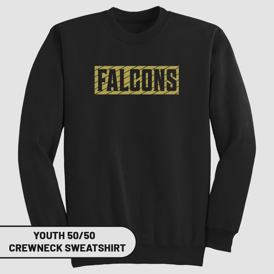 Black Falcons Youth 50/50 Crewneck Sweatshirt
