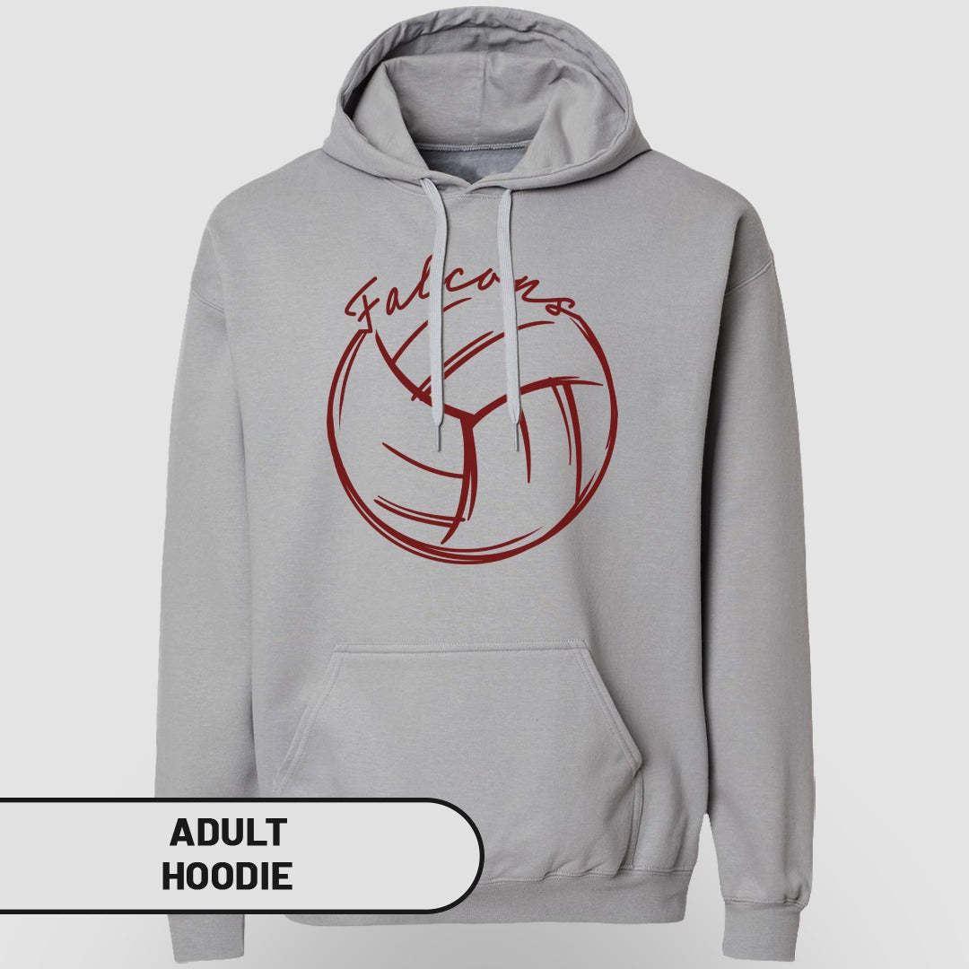 Falcons Volleyball Graphic Adult Hoodie