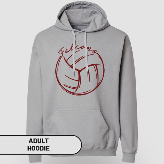 Falcons Volleyball Graphic Adult Hoodie