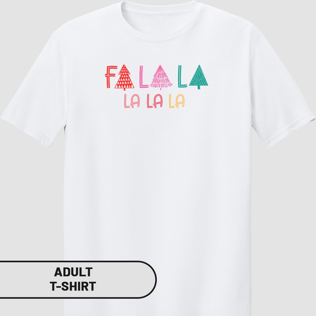 Fa La La La La Festive Trees Graphic Adult T-shirt