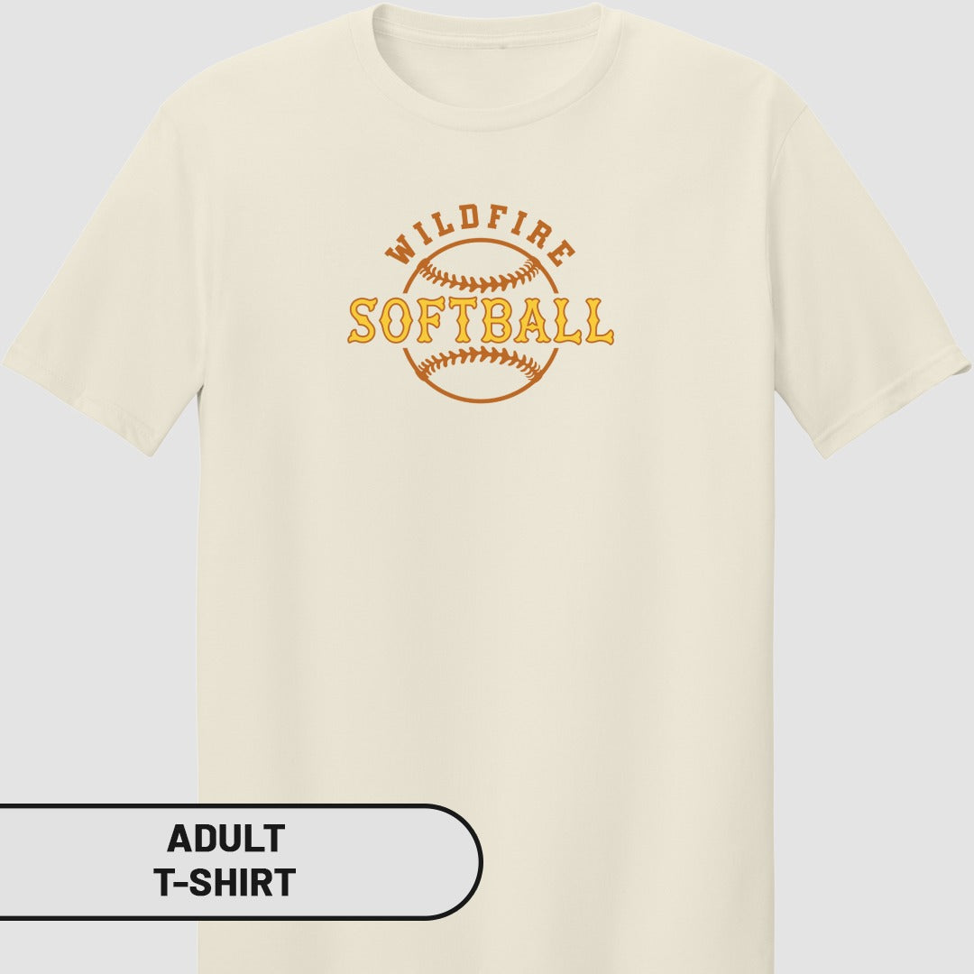 Wildfire Softball Graphic Design Adult T-shirt