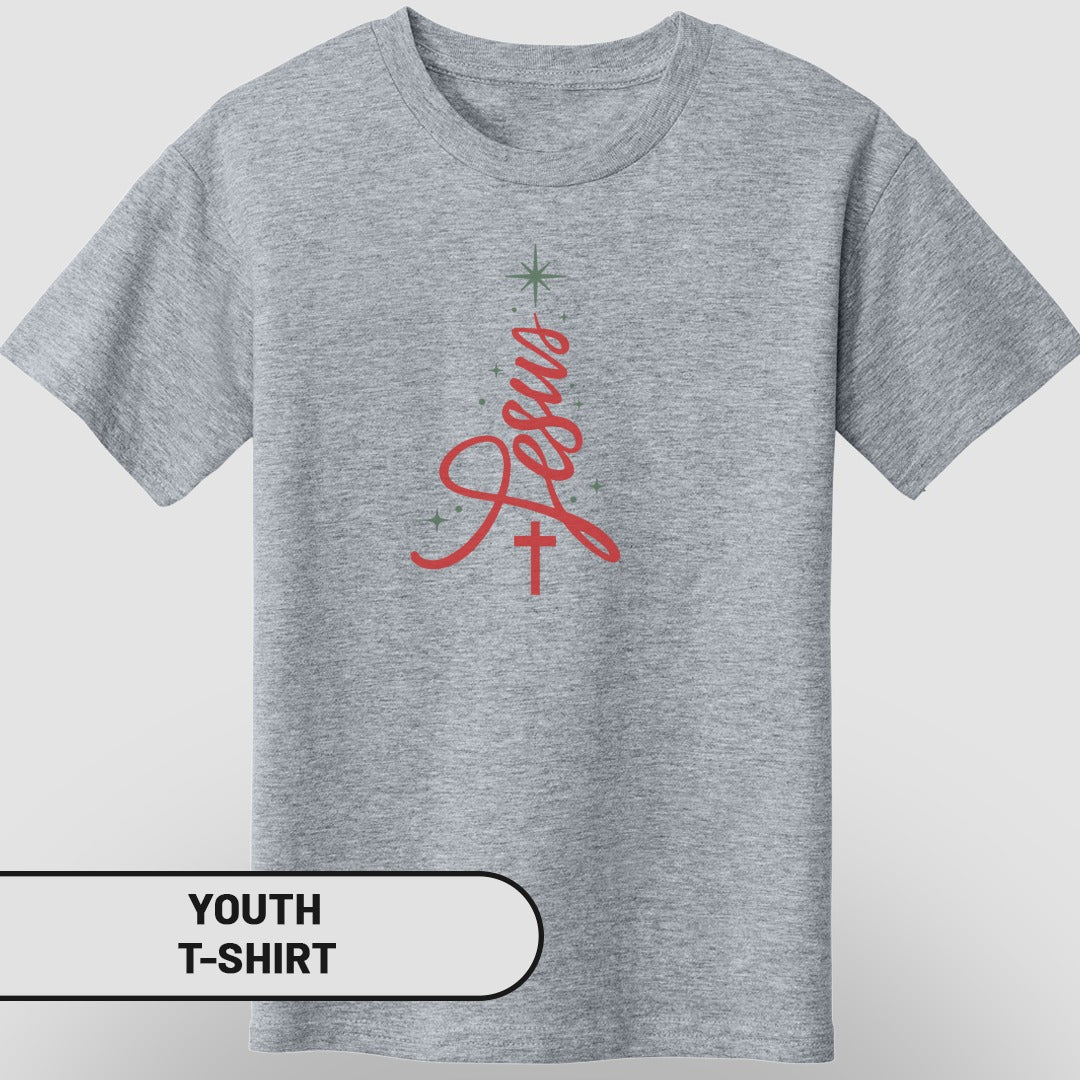 Christian Holiday Jesus Tree Youth T-shirt Product