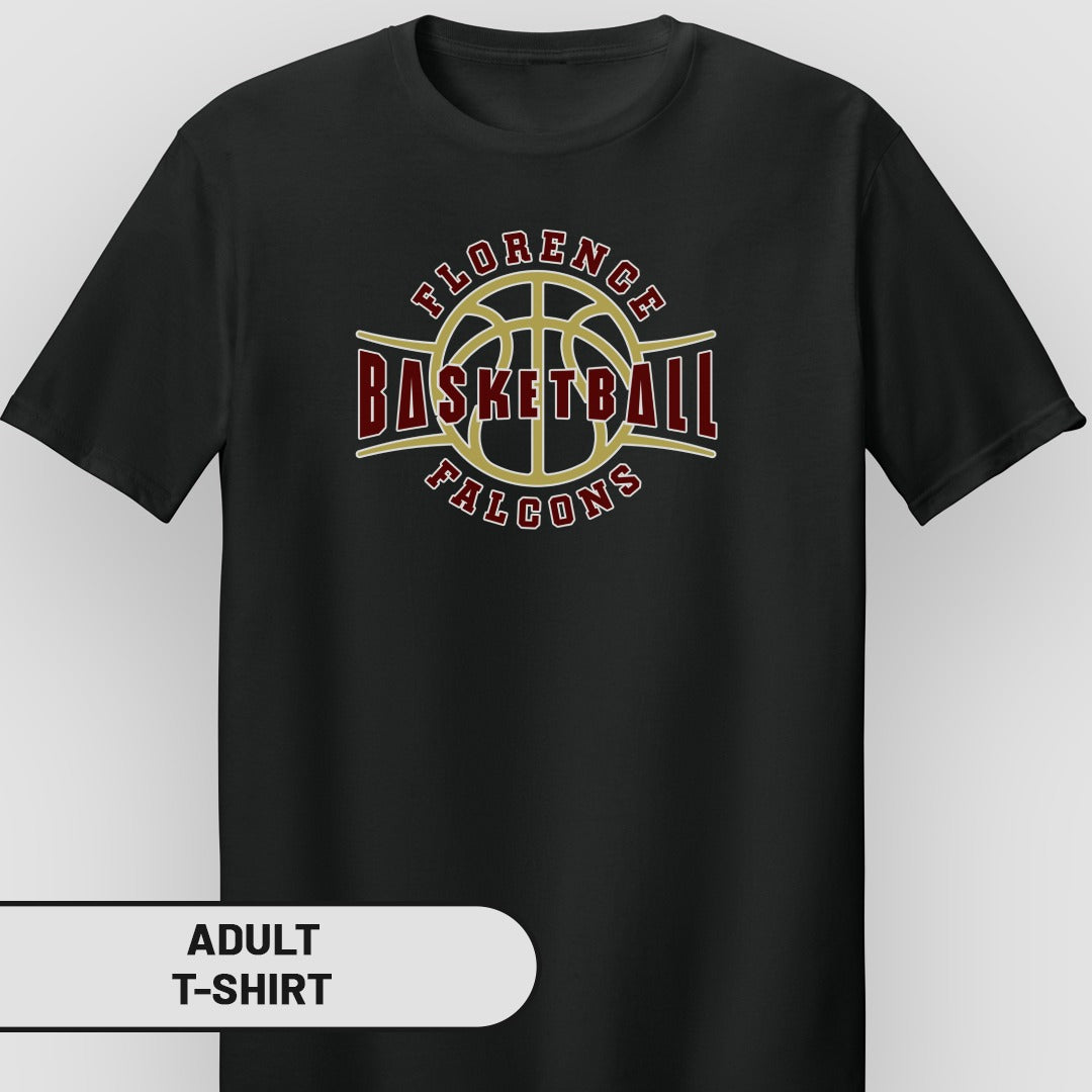 Florence Falcons Basketball Graphic Black T-Shirt