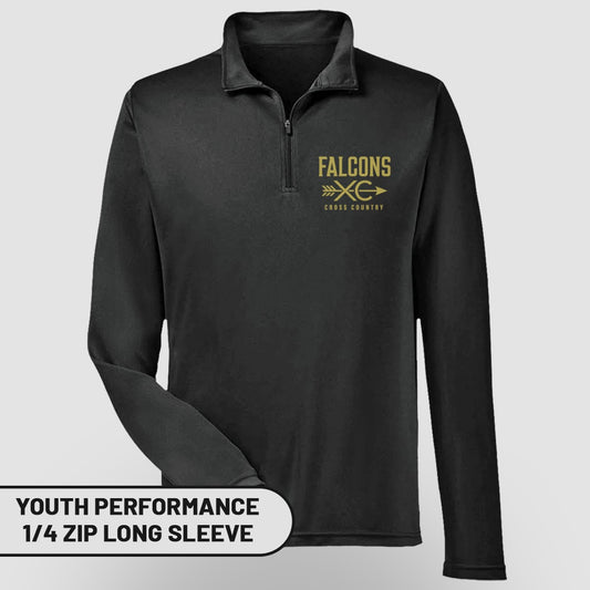 Falcons Cross Country Youth Performance 1/4 Zip Long Sleeve