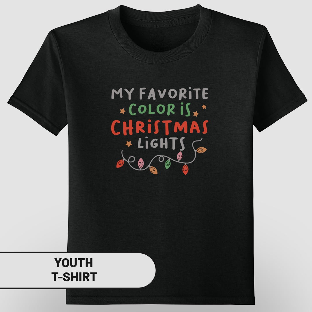 My Favorite Color Is Christmas Lights Youth T-Shirt