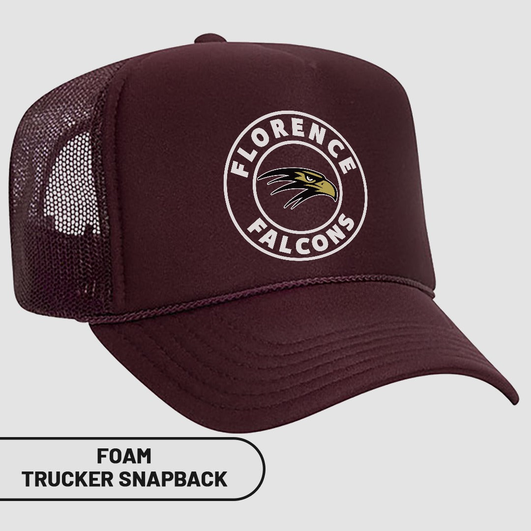 Florence Falcons Foam Trucker Snapback hat