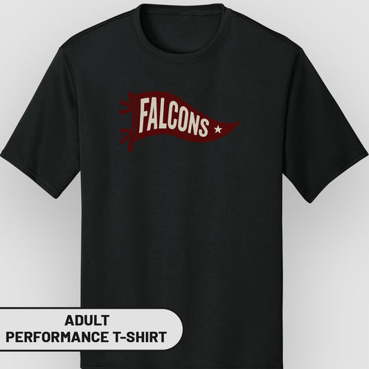 Falcons Star Red Logo Adult Performance T-Shirt