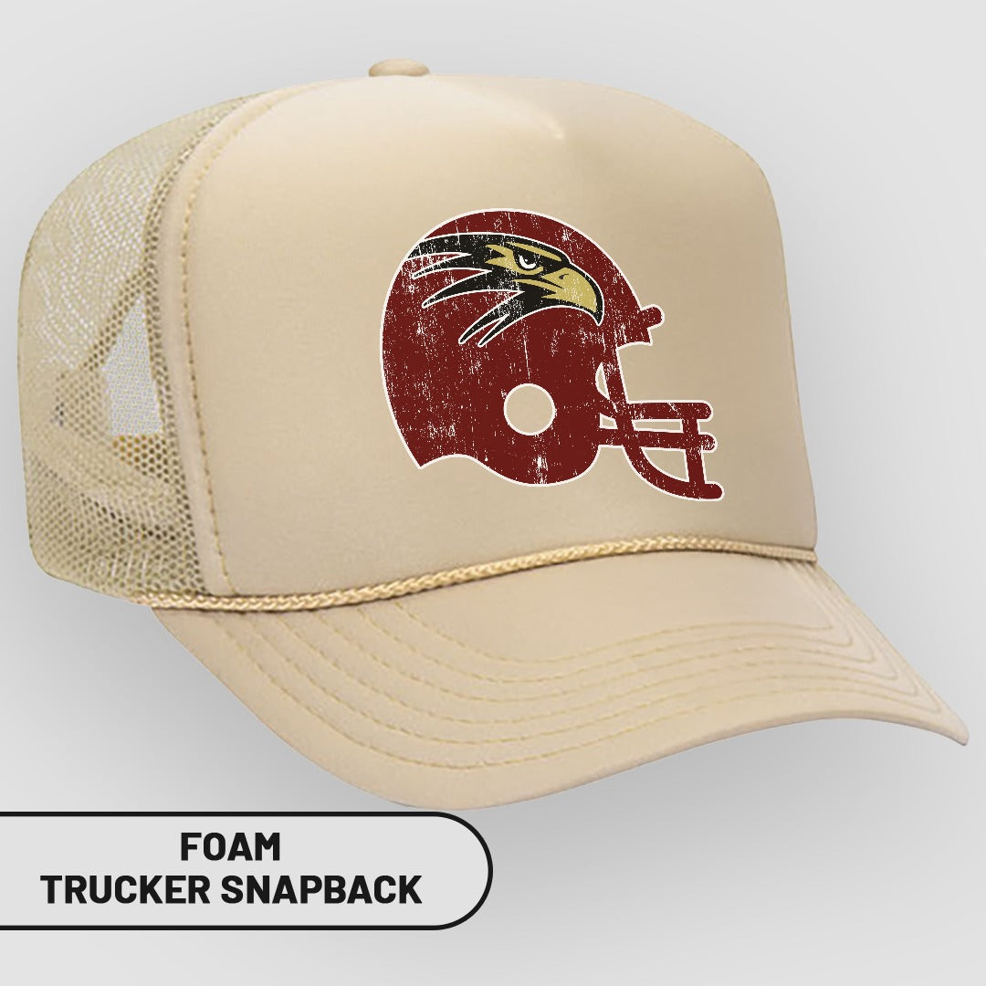 Distressed Eagle Helmet Design Foam Trucker Snapback