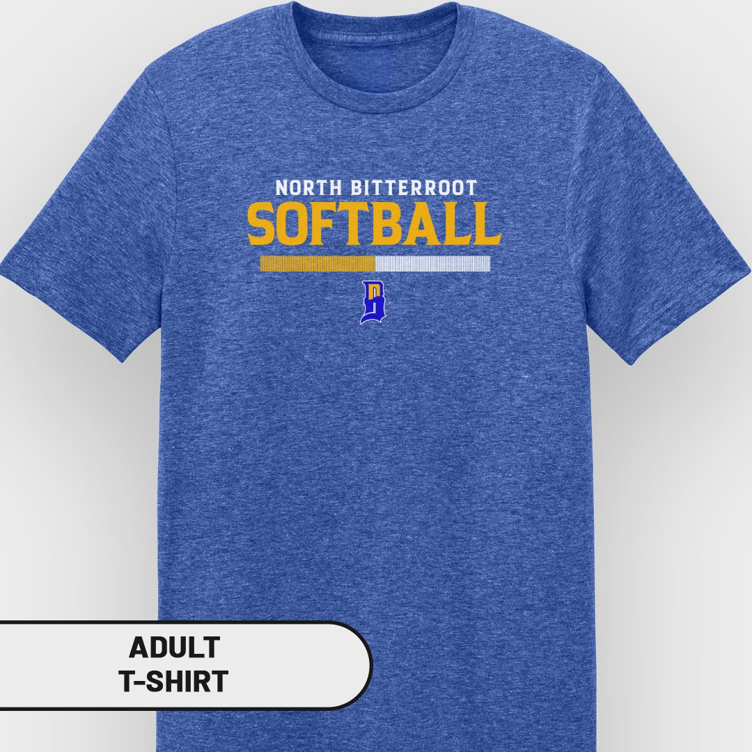 North Bitterroot Softball t-shirt with logo and text.