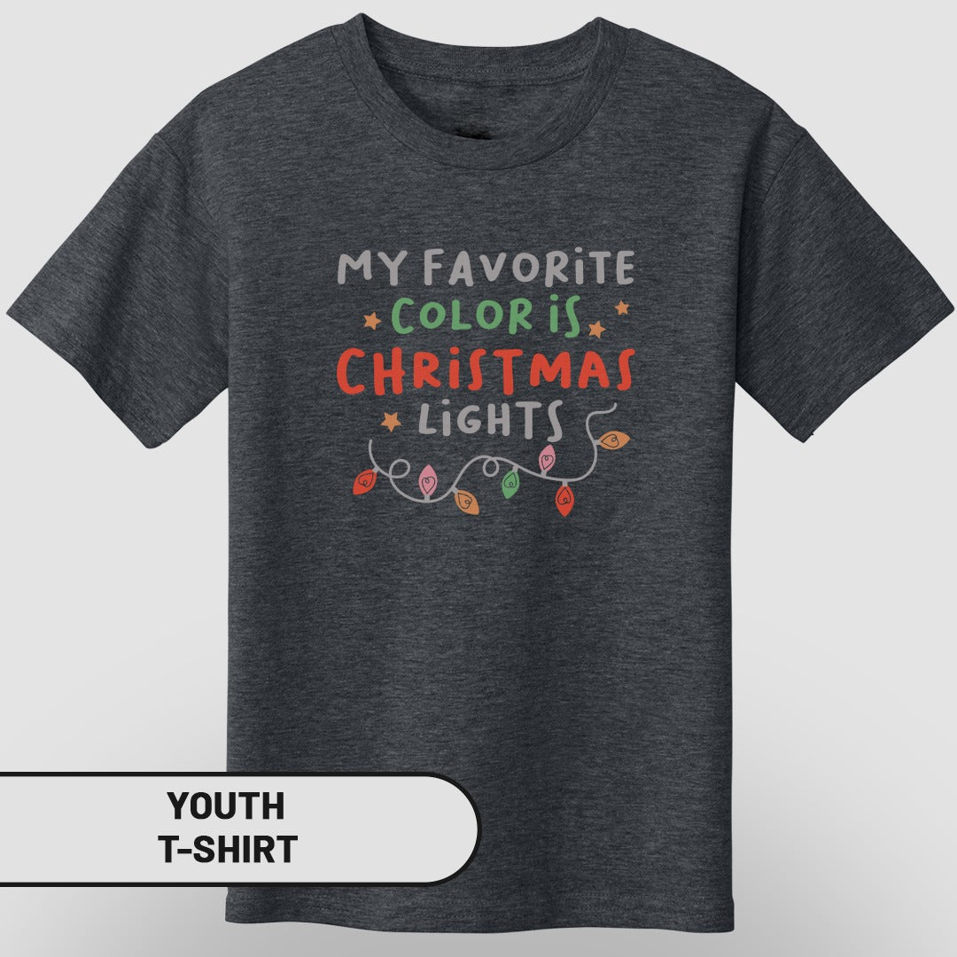 My Favorite Color is Christmas Lights Youth T-Shirt