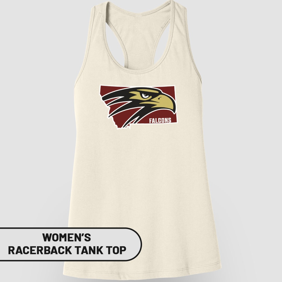 Women's Racerback Tank Top with Falcons Print Design