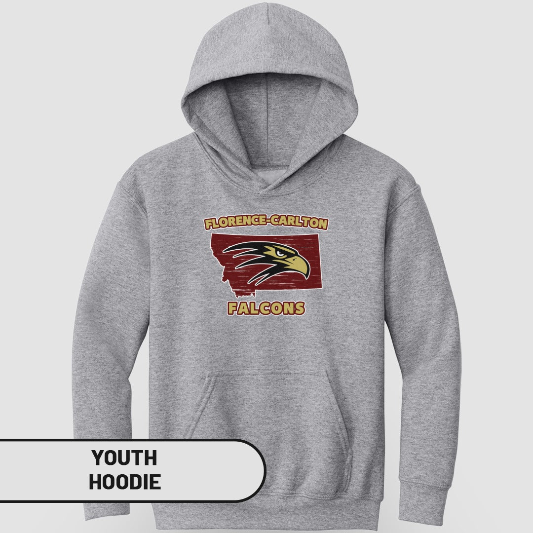 Florence-Carlton Falcons Gray Youth Hoodie