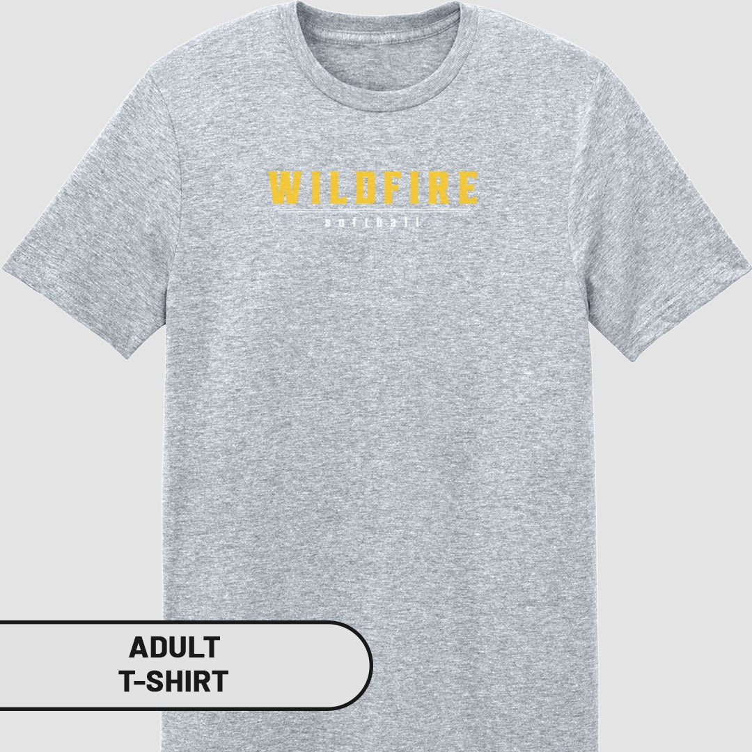 Wildfire Graphic Design Grey Adult T-Shirt