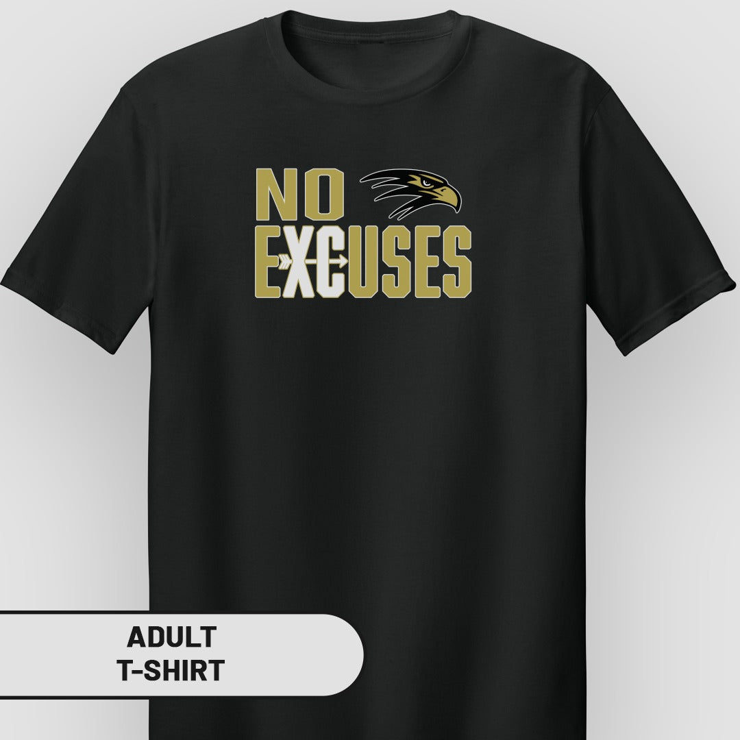 No Excuses Eagle Design Adult T-Shirt