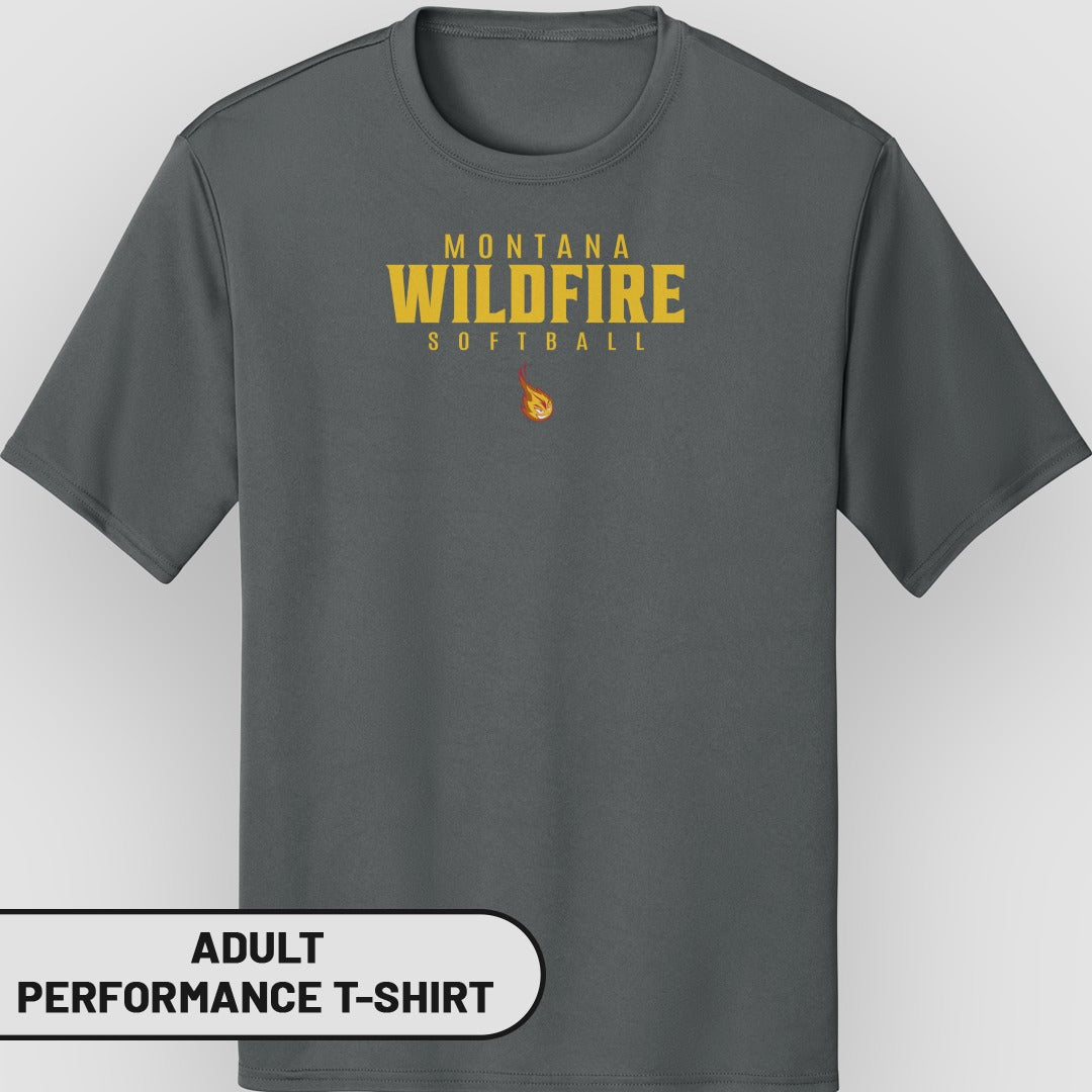 Montana Wildfire Softball Adult Performance T-Shirt