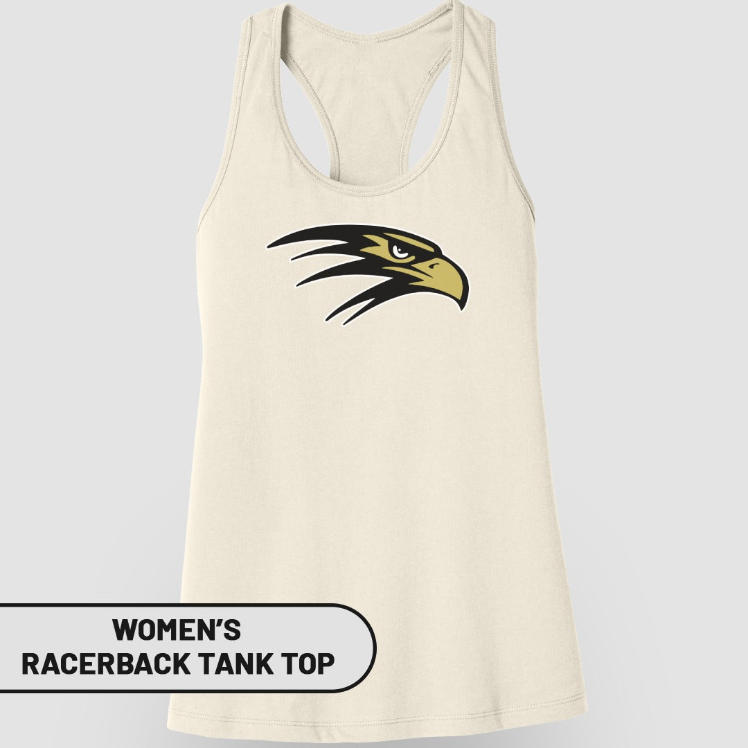Women's Racerback Top with Stylish Hawk Graphic Print