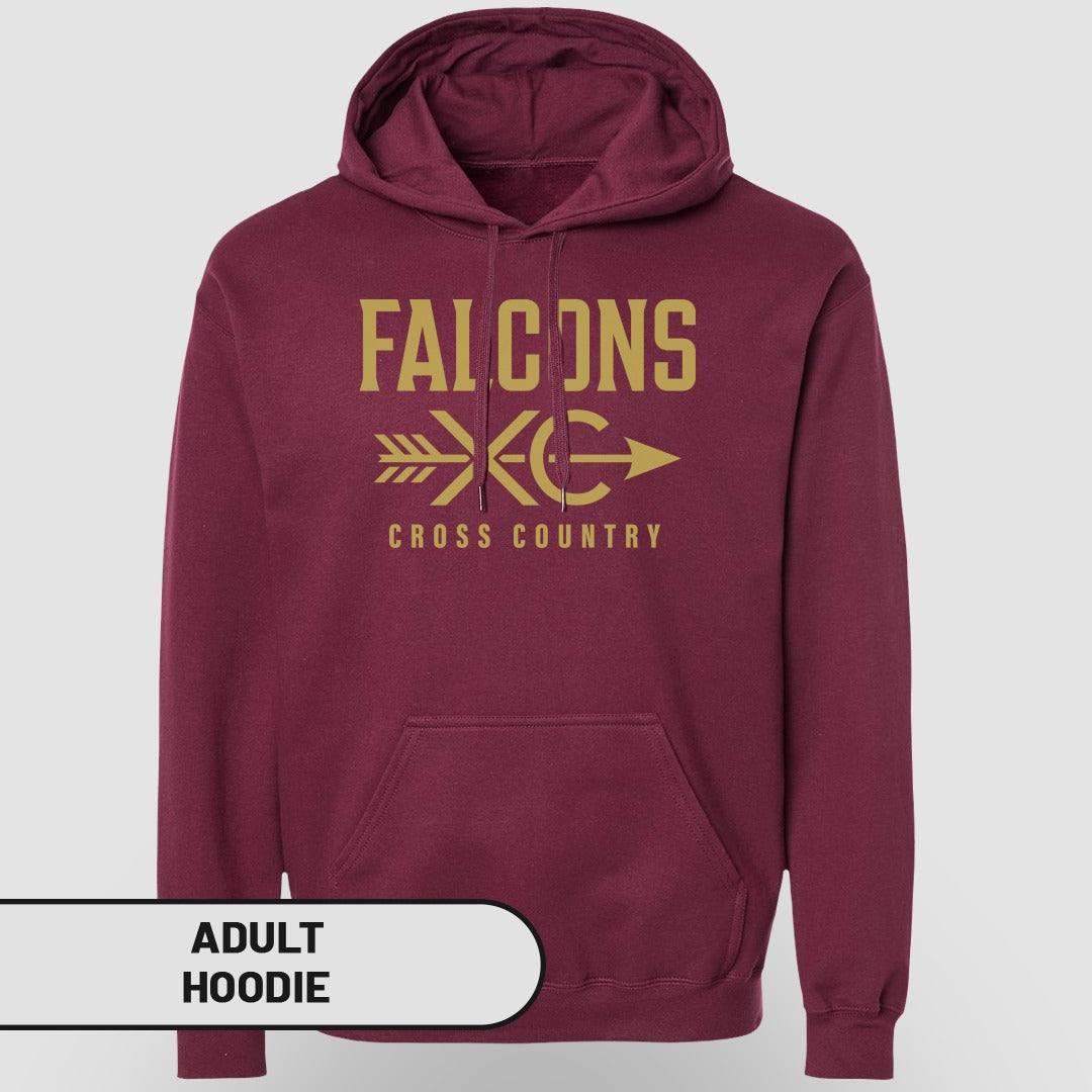 Falcons Cross Country Graphic Adult Hoodie