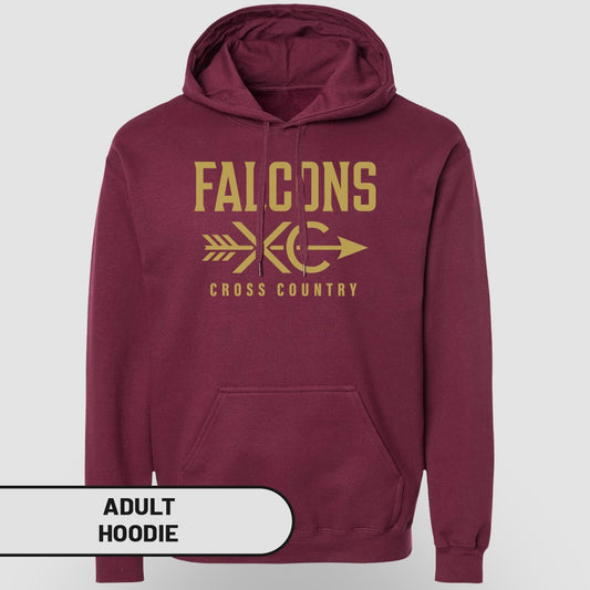 Falcons Cross Country Graphic Adult Hoodie