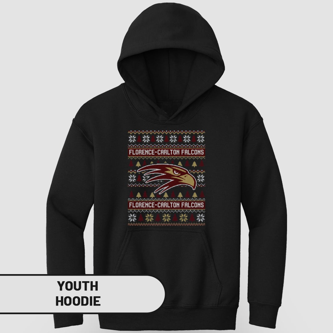 Florence-Carlton Falcons Youth Hoodie with Graphic Design
