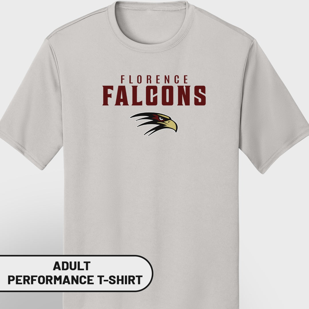 Light gray t-shirt with "FLORENCE FALCONS" text and a falcon logo.